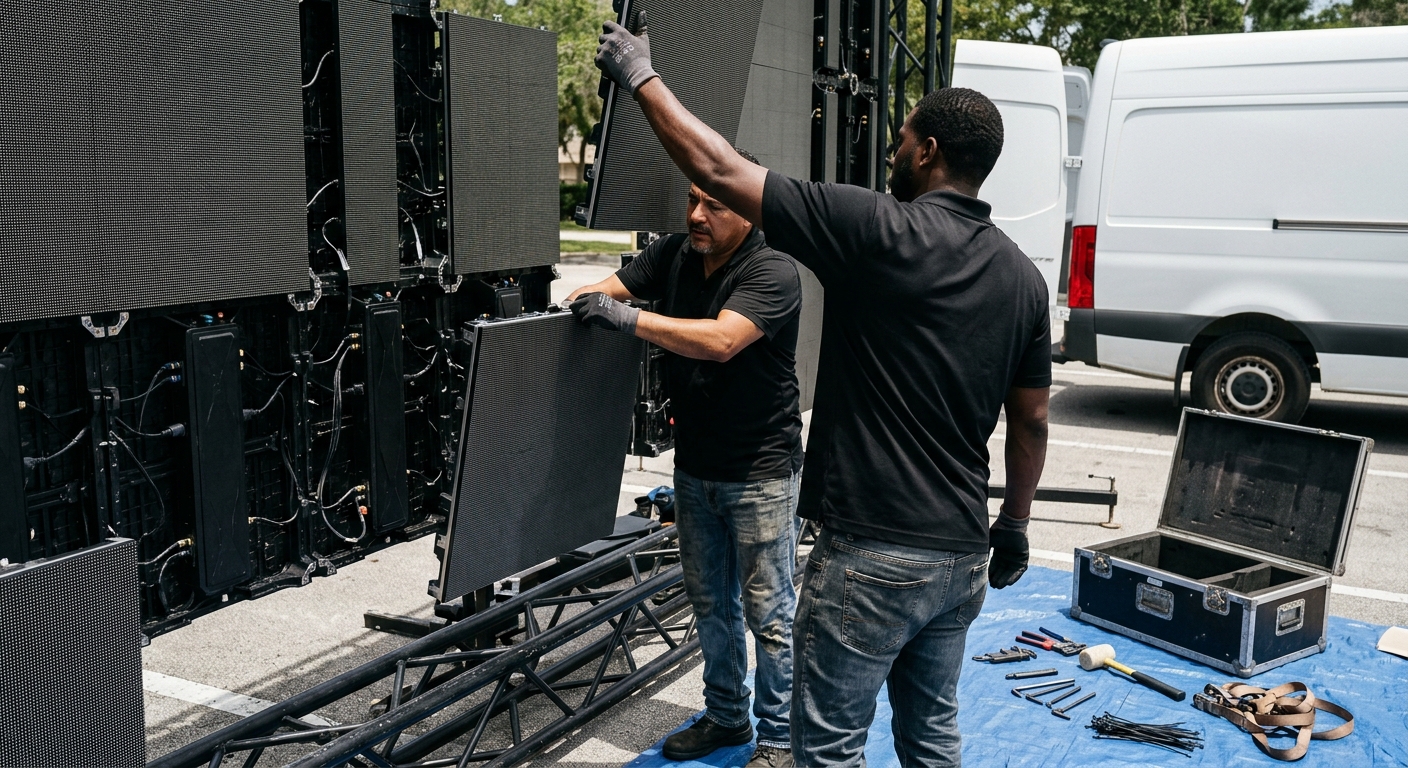 LED Video Wall Installation - Indoor/Outdoor Setup